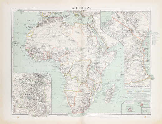 [Полный комплект]. Большой всемирный настольный атлас Маркса. 62 главных и 148 дополнительных карт на 53 таблицах in folio / Под ред. проф. Э.Ю. Петри и Ю.М. Шокальского. СПб.: Изд. А.Ф. Маркса, 1905.